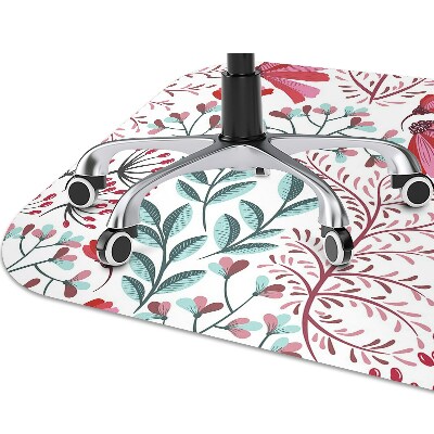 Office chair floor protector flowery pattern