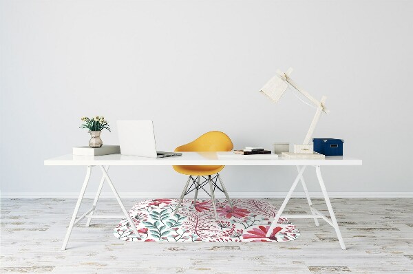 Office chair floor protector flowery pattern