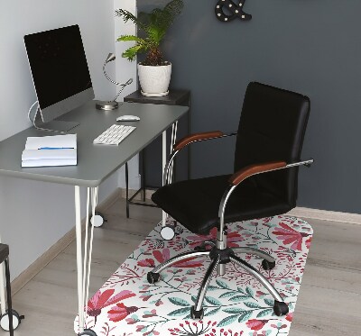 Office chair floor protector flowery pattern