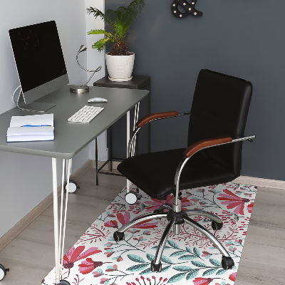 Office chair floor protector flowery pattern