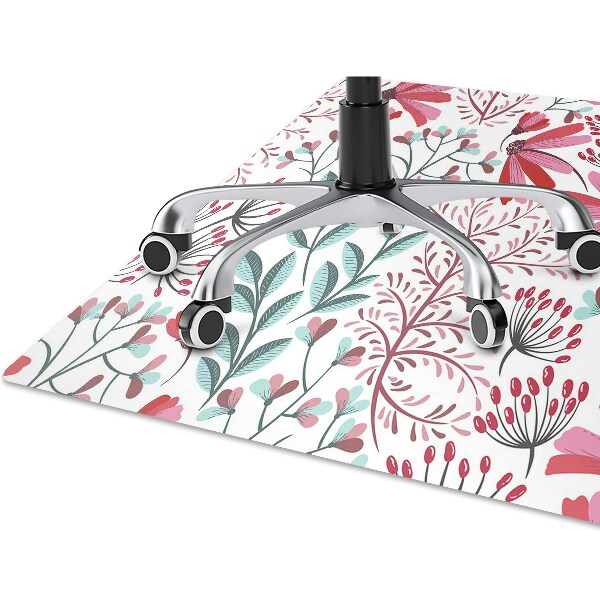 Office chair floor protector flowery pattern