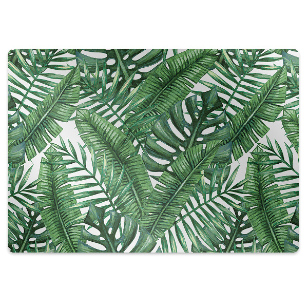 Office chair mat tropical leaves