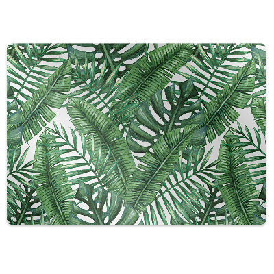 Office chair mat tropical leaves