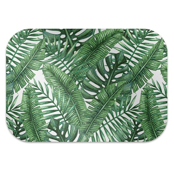 Office chair mat tropical leaves