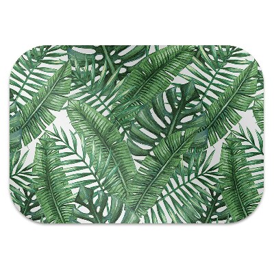 Office chair mat tropical leaves