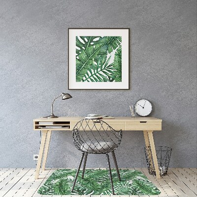 Office chair mat tropical leaves