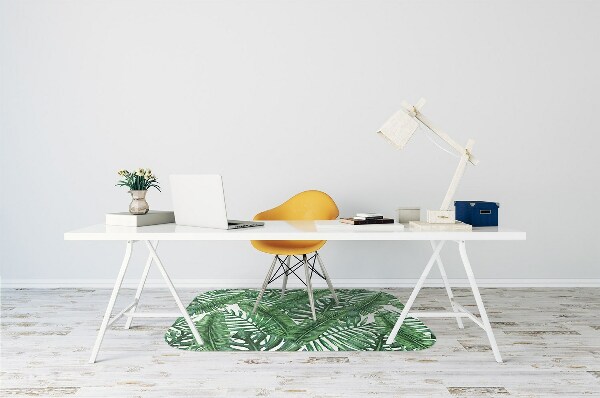 Office chair mat tropical leaves