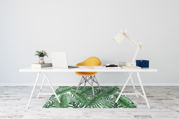 Office chair mat tropical leaves