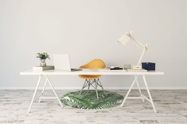 Office chair mat tropical leaves