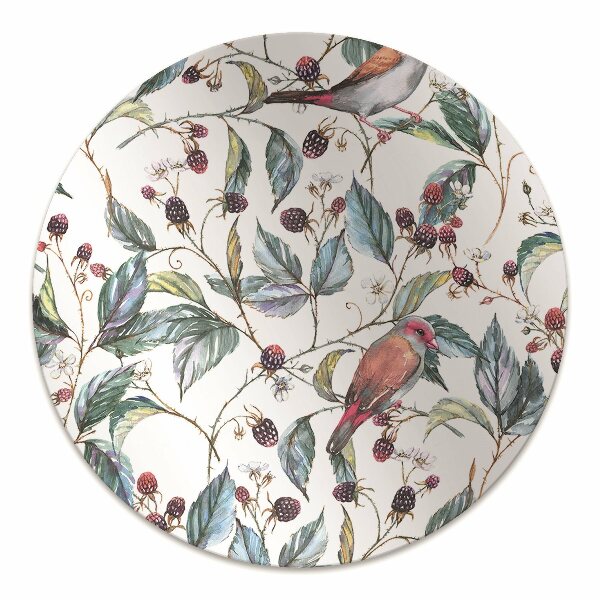 Chair mat floor panels protector Birds in raspberries