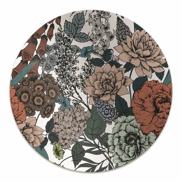 Computer chair mat retro flowers