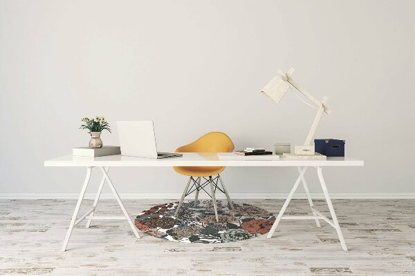 Computer chair mat retro flowers