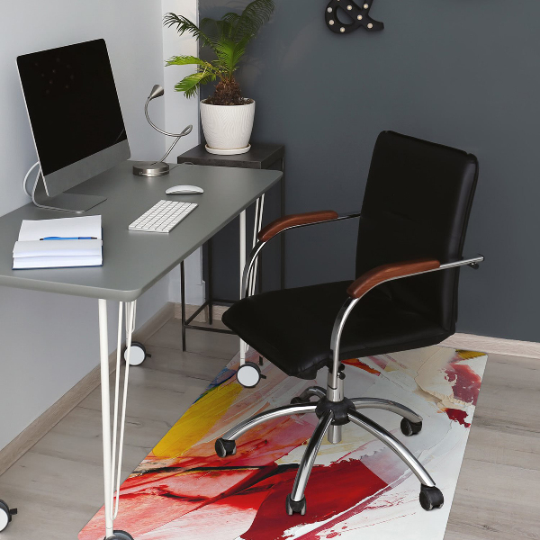 Desk chair mat paint stains