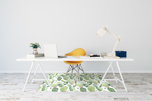 Office chair floor protector tropical cacti