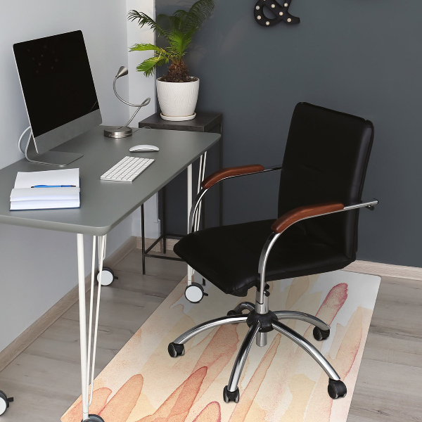 Desk chair mat yellow lines