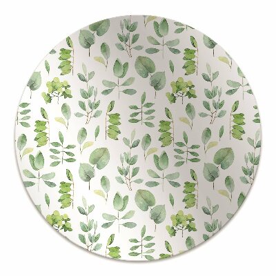 Office chair floor protector green leaves