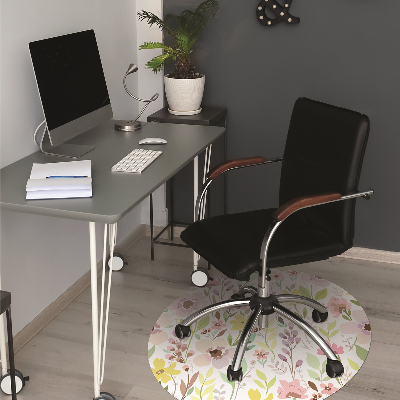 Office chair mat Colorful flowers