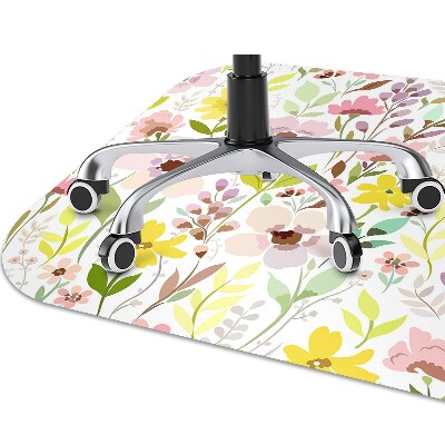 Office chair mat Colorful flowers