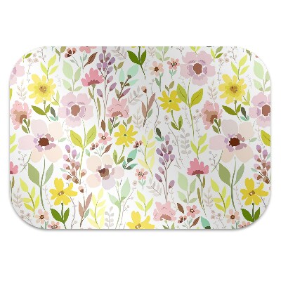 Office chair mat Colorful flowers