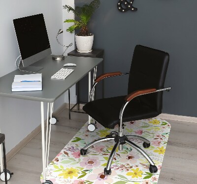 Office chair mat Colorful flowers