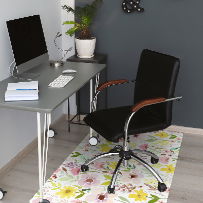 Office chair mat Colorful flowers