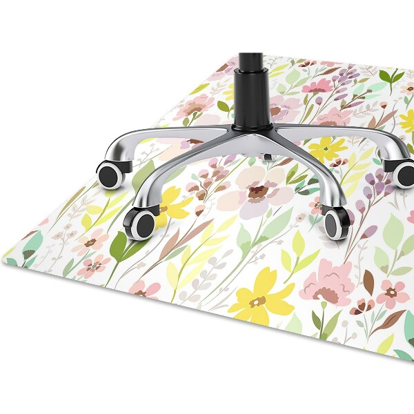 Office chair mat Colorful flowers
