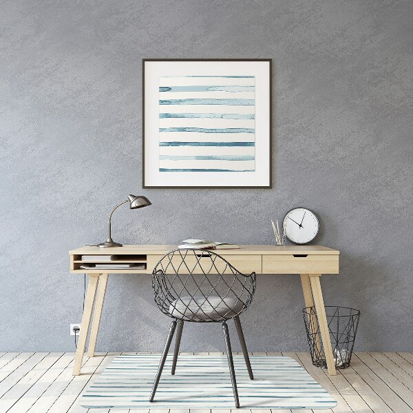 Chair mat floor panels protector blue lines
