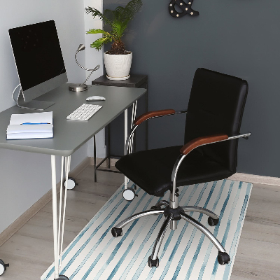 Chair mat floor panels protector blue lines