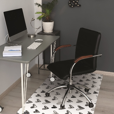 Office chair floor protector painted heart