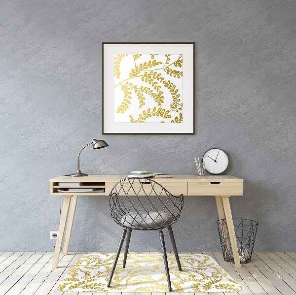Computer chair mat golden leaves