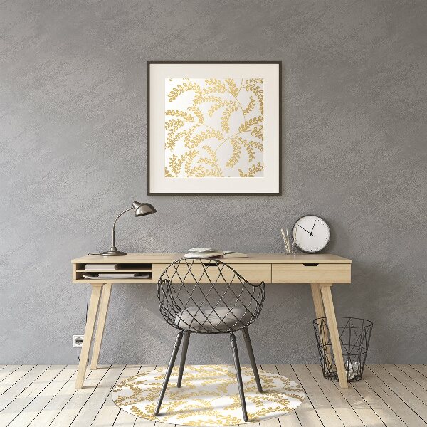 Computer chair mat golden leaves