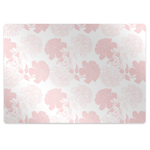 Desk chair mat pink flowers