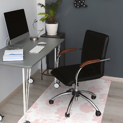 Desk chair mat pink flowers