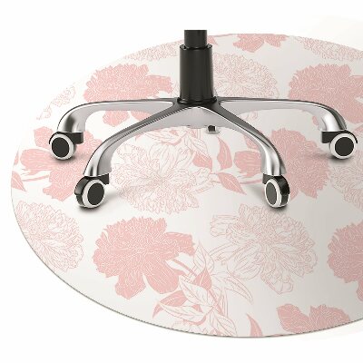 Desk chair mat pink flowers