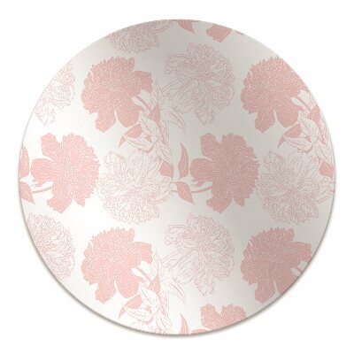 Desk chair mat pink flowers