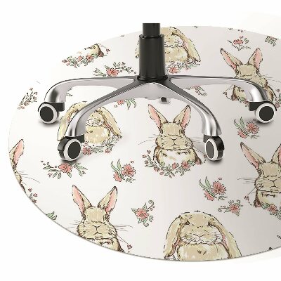 Computer chair mat light brown rabbits