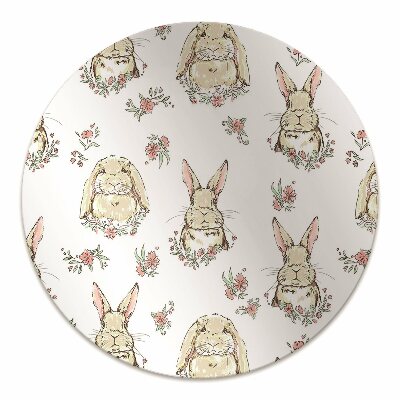 Computer chair mat light brown rabbits