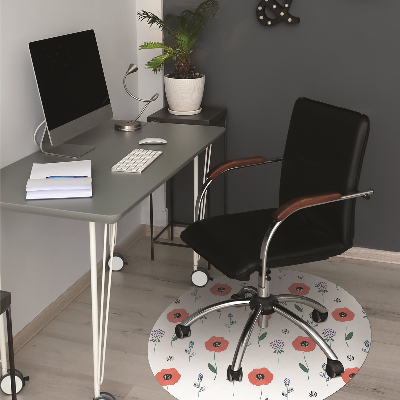 Chair mat Red poppies field