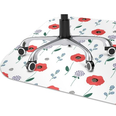 Chair mat Red poppies field