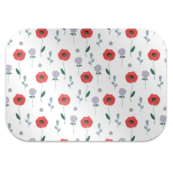 Chair mat Red poppies field