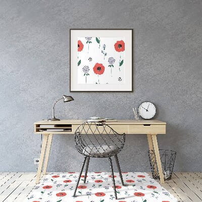 Chair mat Red poppies field