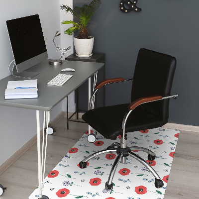 Chair mat Red poppies field