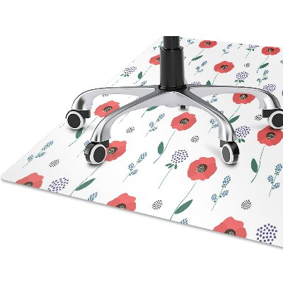 Chair mat Red poppies field