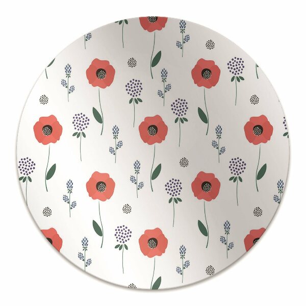 Chair mat Red poppies field