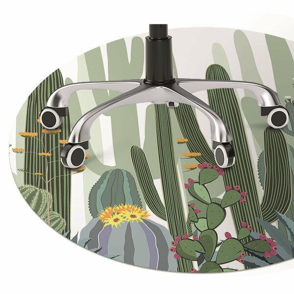 Chair mat floor panels protector flowering cacti
