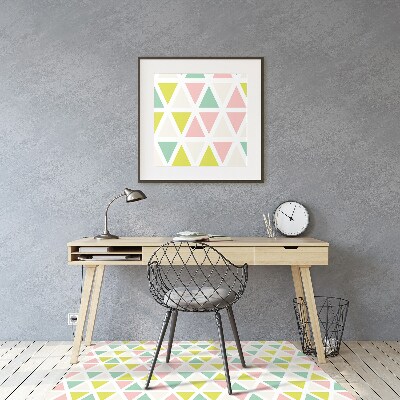 Office chair mat colored triangles