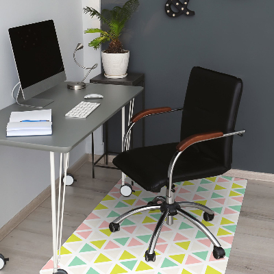 Office chair mat colored triangles