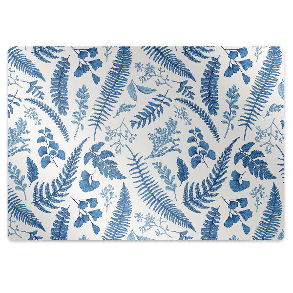 Chair mat floor panels protector blue fern