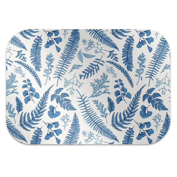 Chair mat floor panels protector blue fern