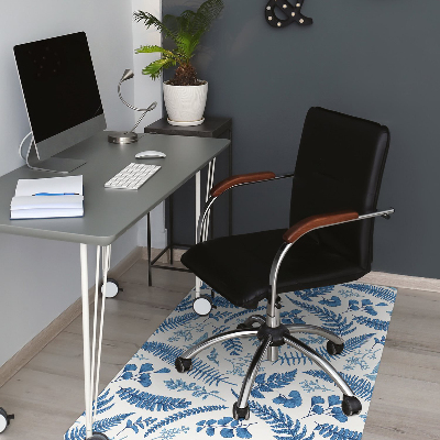 Chair mat floor panels protector blue fern